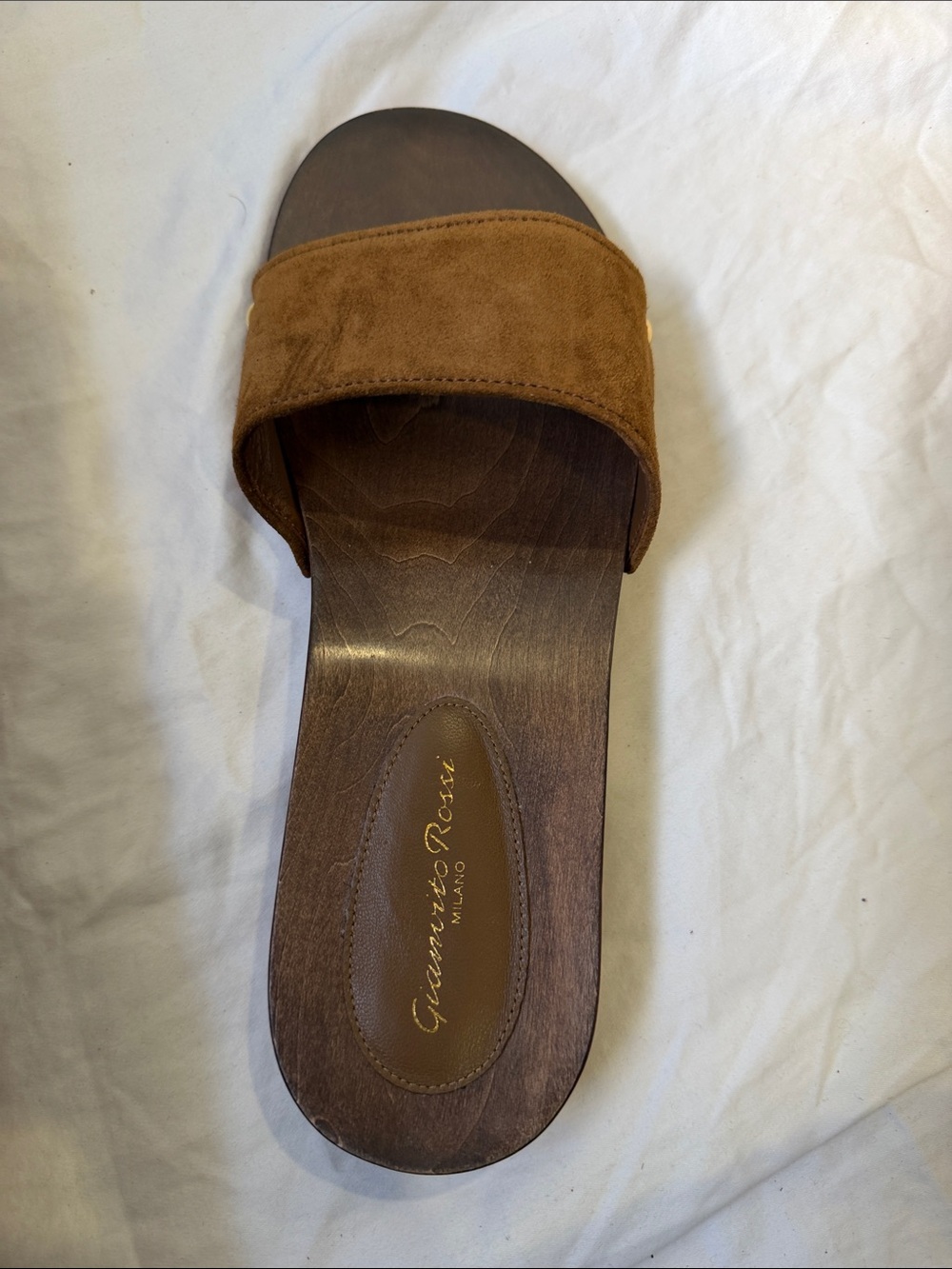 Gianvito Rossi Tan Suede Slide Sandal